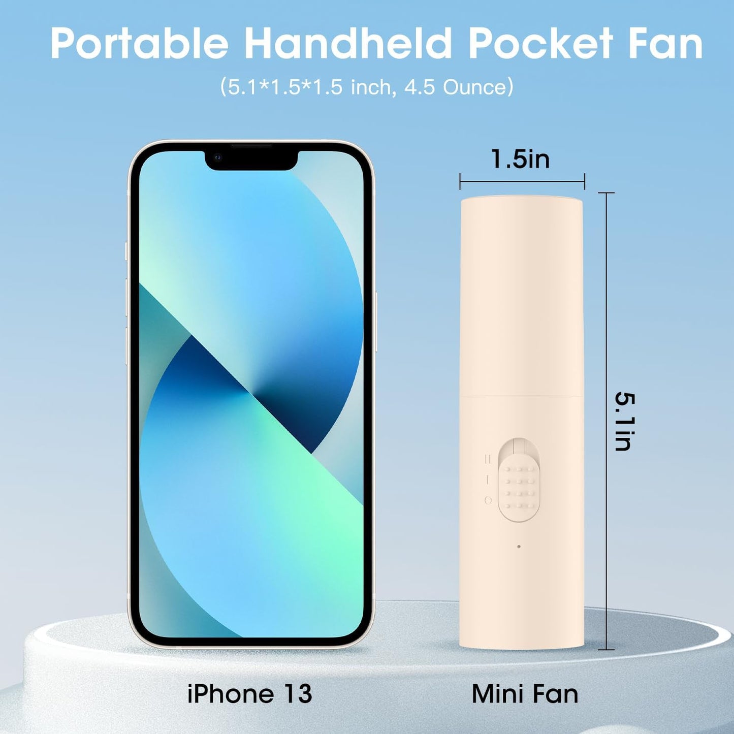 Handheld Mini Fan: Portable, rechargeable 3000mAh battery, 22+ hrs runtime, USB-powered, foldable, pocket-sized. Ideal gift for women, girls, men. Perfect for office, travel, outdoor use.